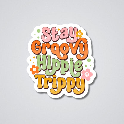 Stay Groovy Retro Vinyl Waterproof Sticker