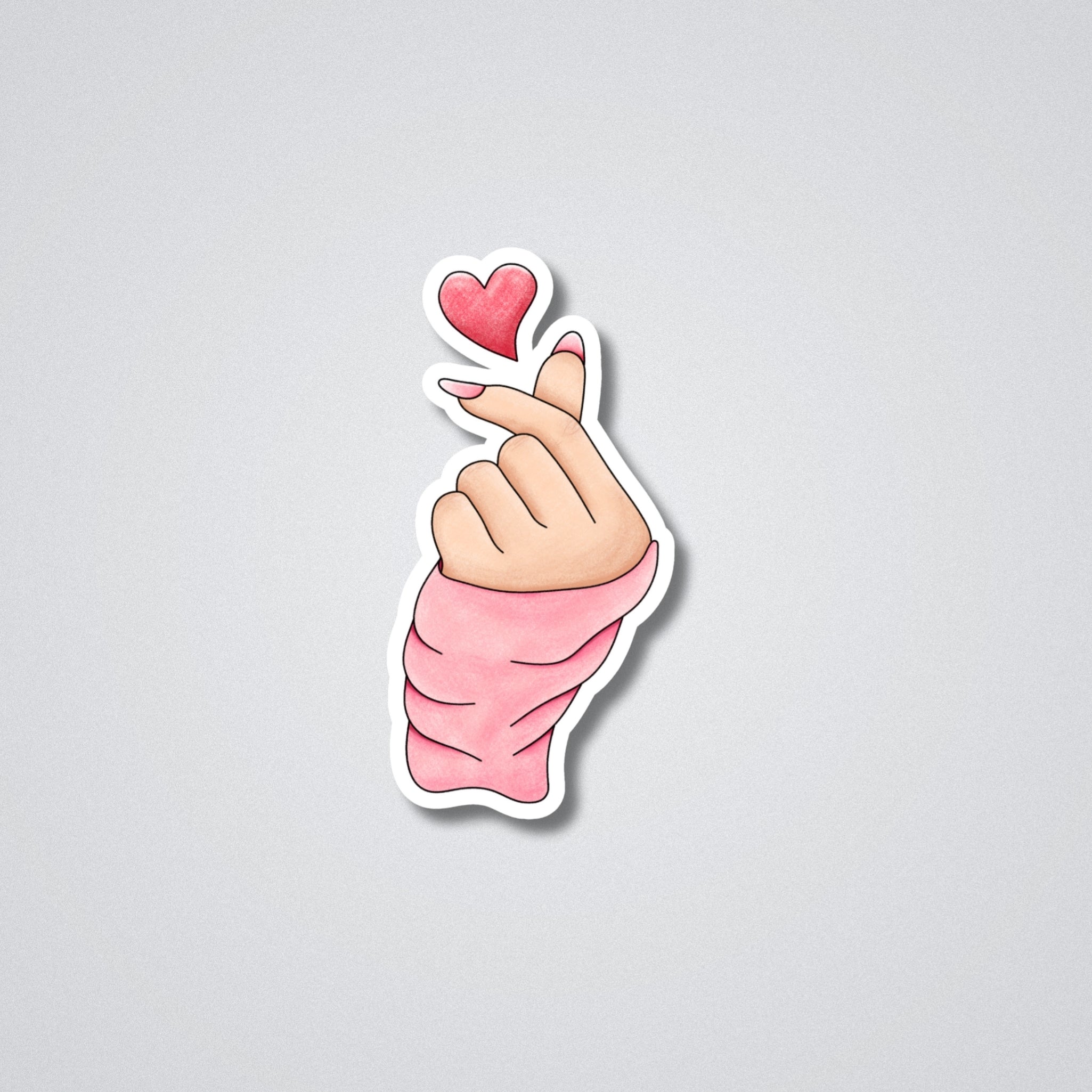 Korean Heart Vinyl Waterproof Sticker