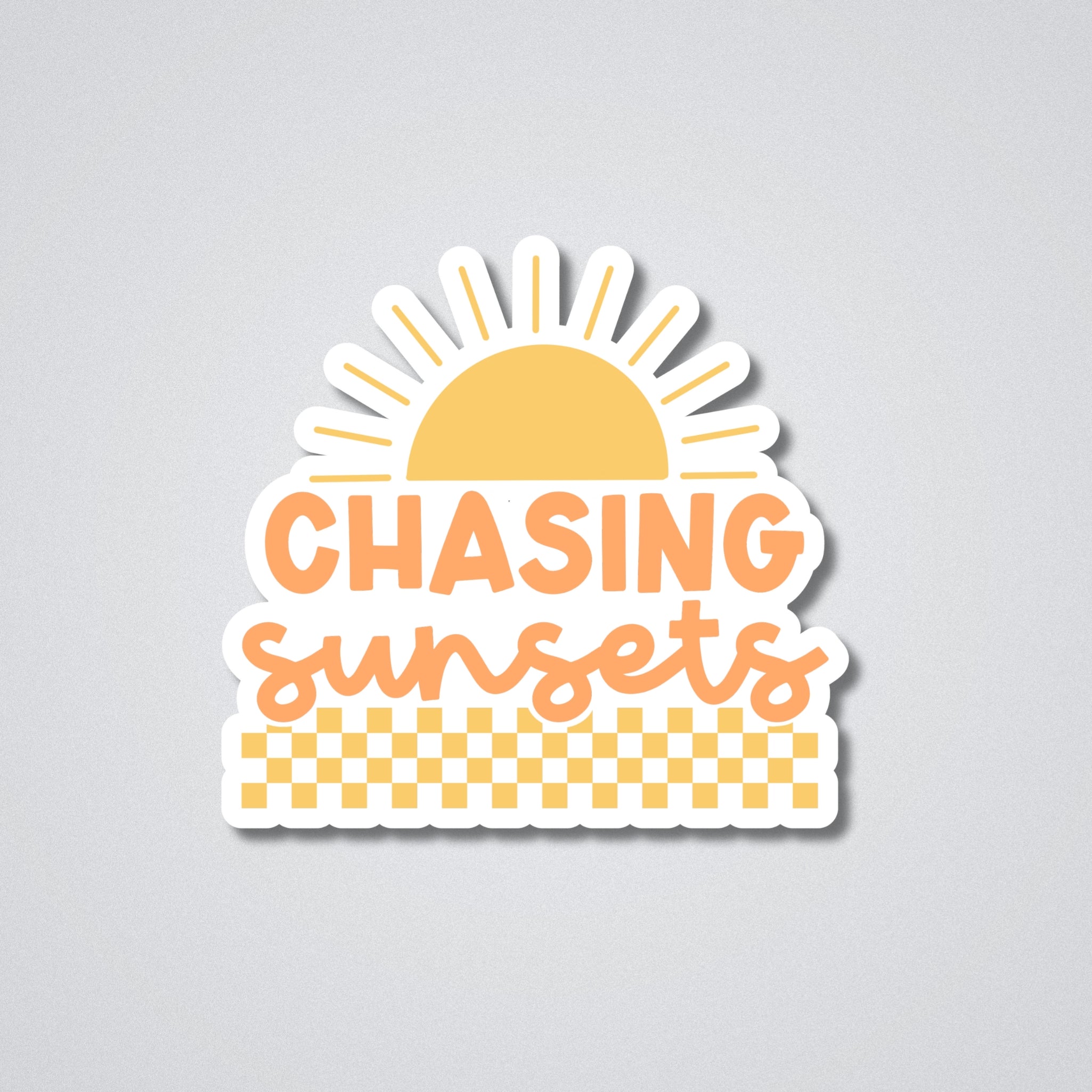 Chasing Sunsets Vinyl Waterproof Sticker