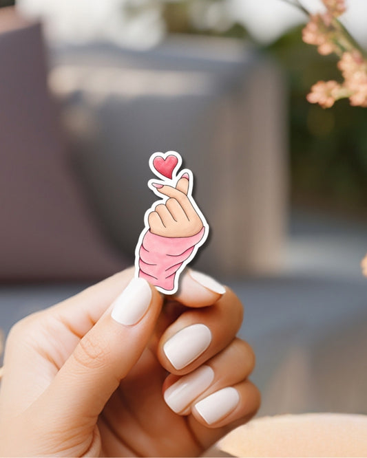 Korean Heart Vinyl Waterproof Sticker