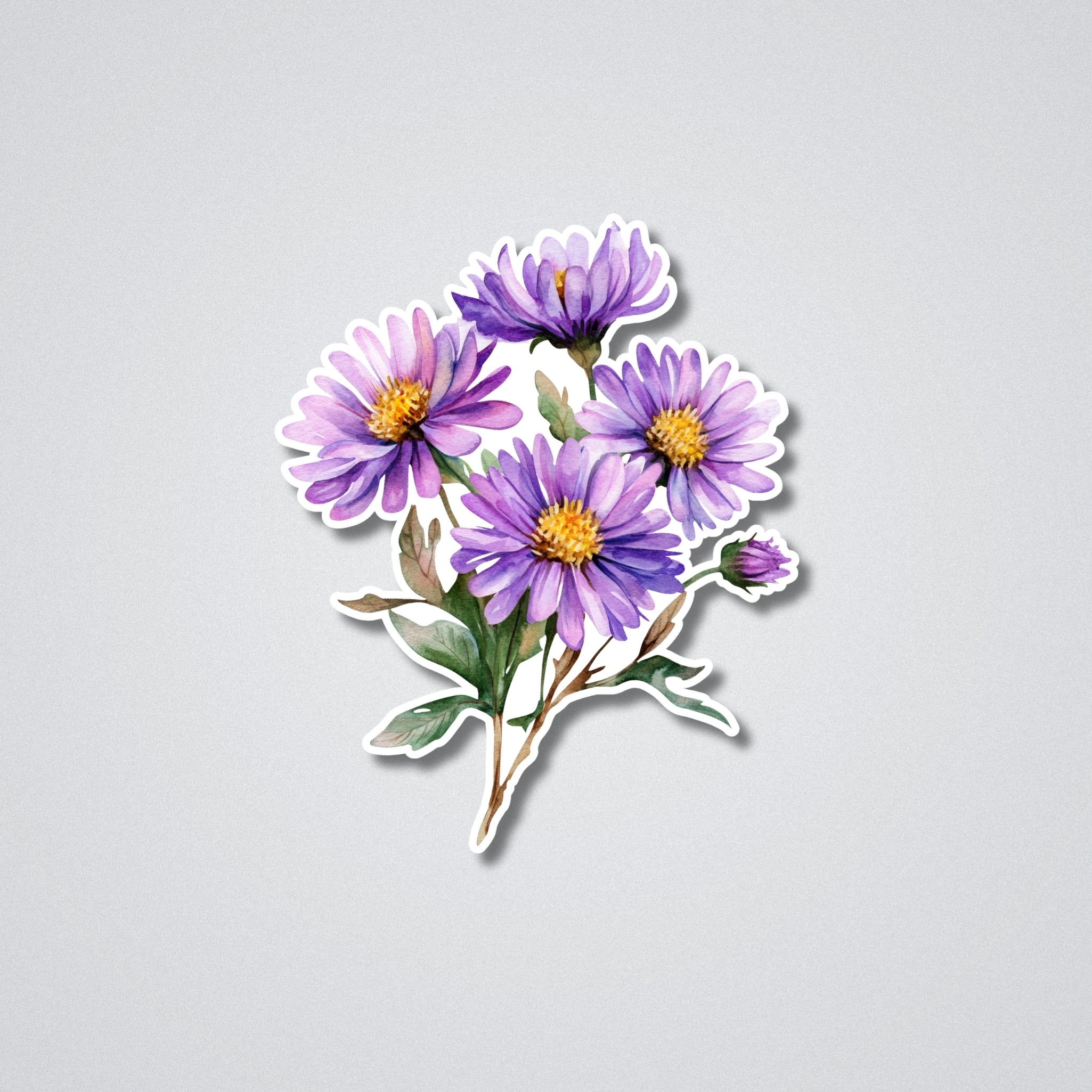 Aster - September Birth Month Flower Vinyl Waterproof Sticker