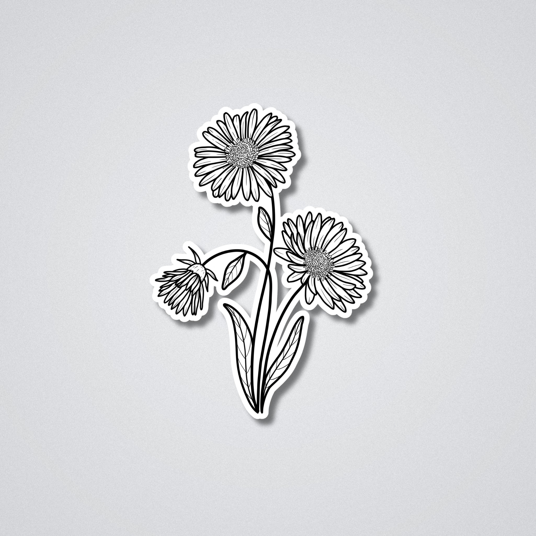 Aster - September Birth Month Flower Vinyl Waterproof Sticker