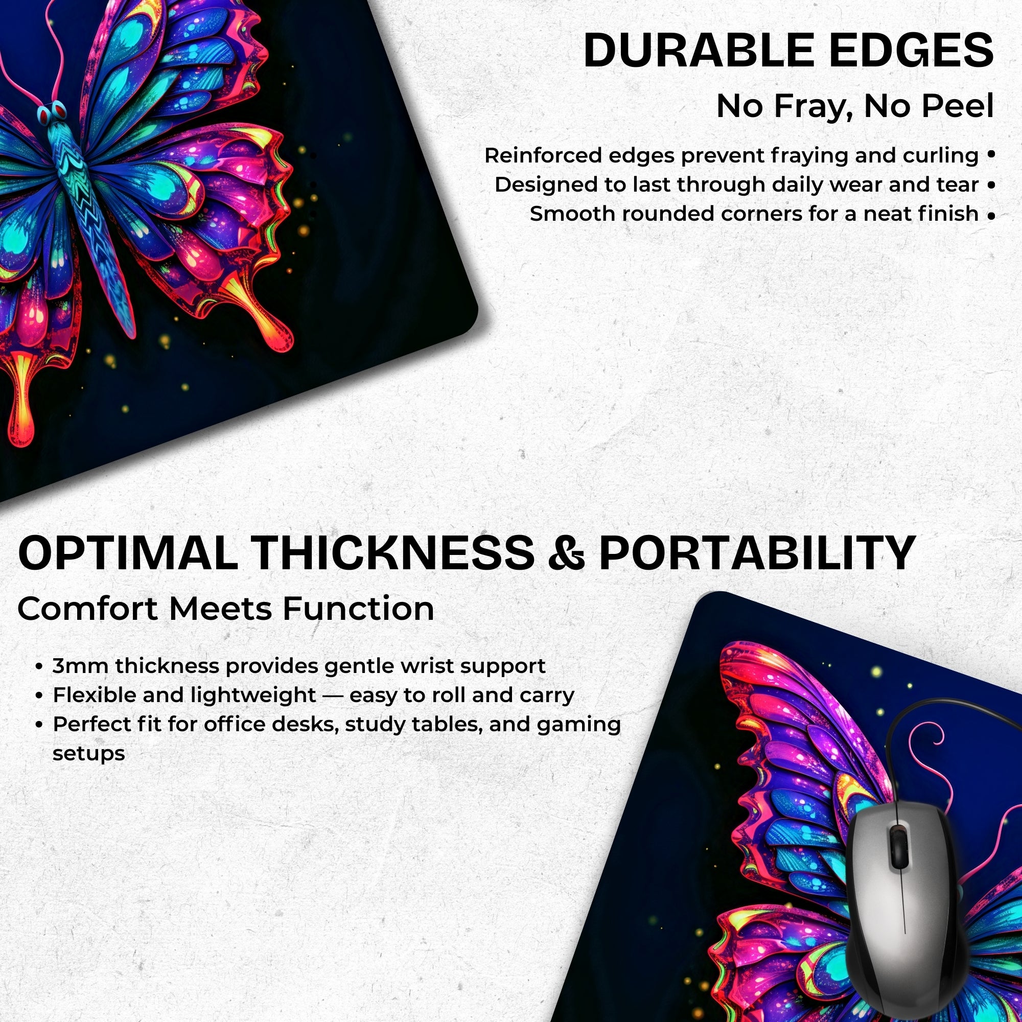 Starlight Butterfly Mouse Pad