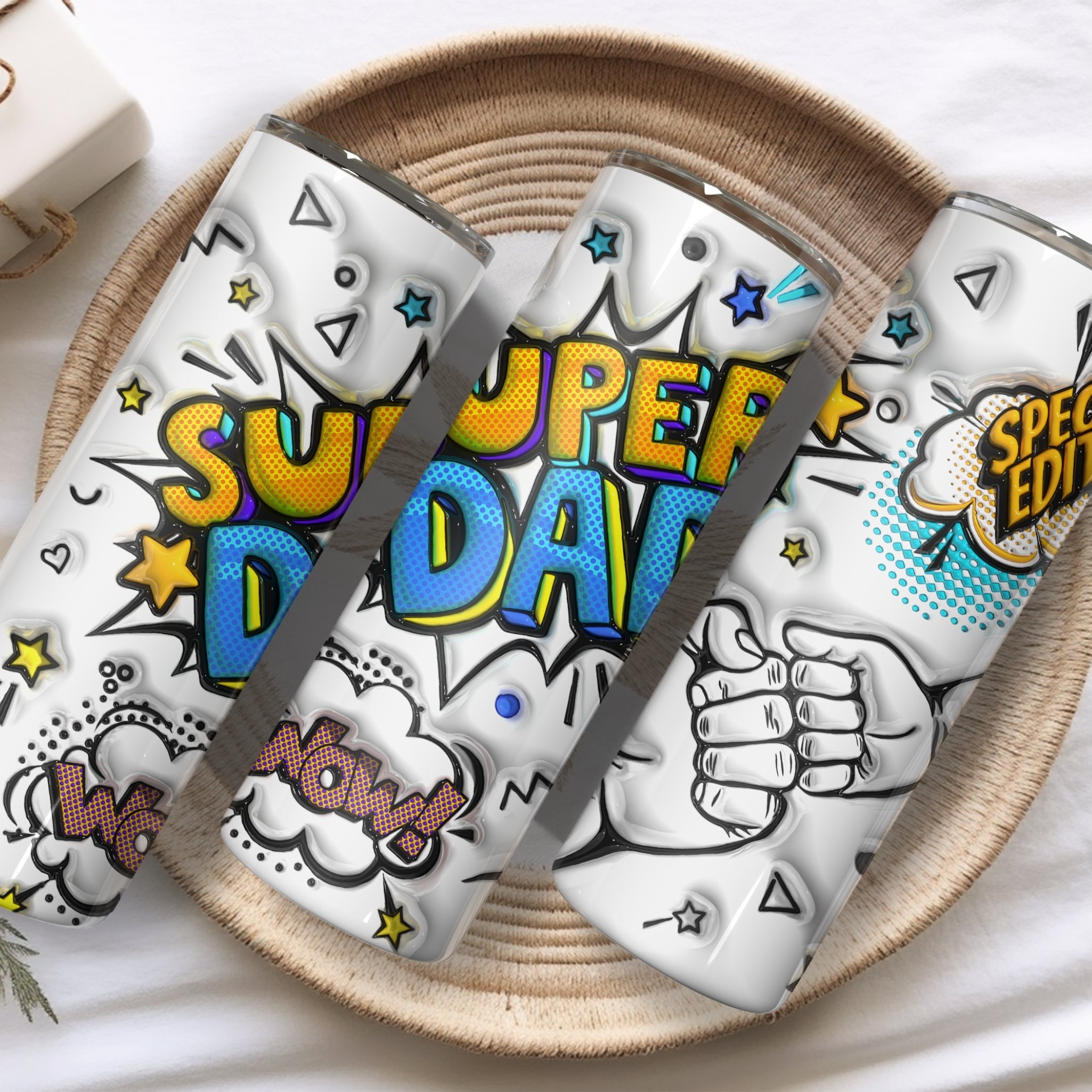 Super Dad Themed Stainless Steel Vacuum Insulated Tumbler