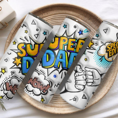 Super Dad Themed Stainless Steel Vacuum Insulated Tumbler