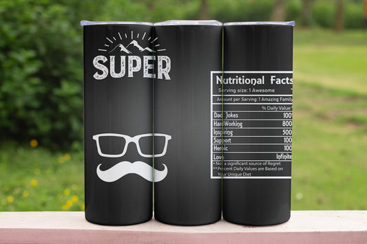 Super Dad Themed Stainless Steel Vacuum Insulated Tumbler