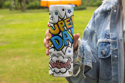 Super Dad Themed Stainless Steel Vacuum Insulated Tumbler