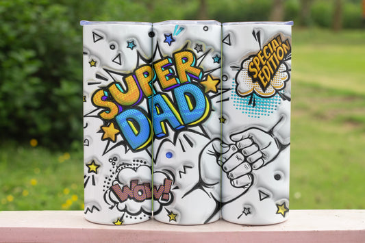 Super Dad Themed Stainless Steel Vacuum Insulated Tumbler