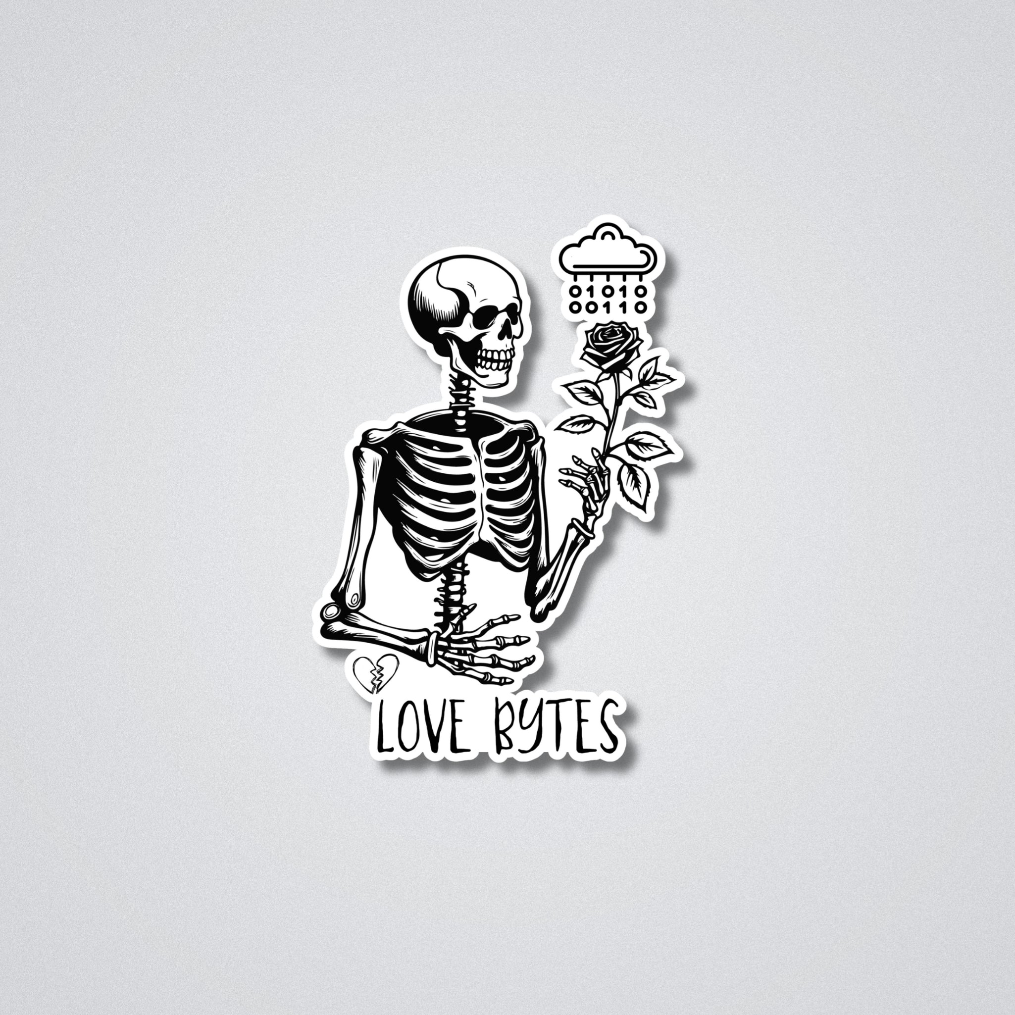 Love Bytes Vinyl Waterproof Sticker