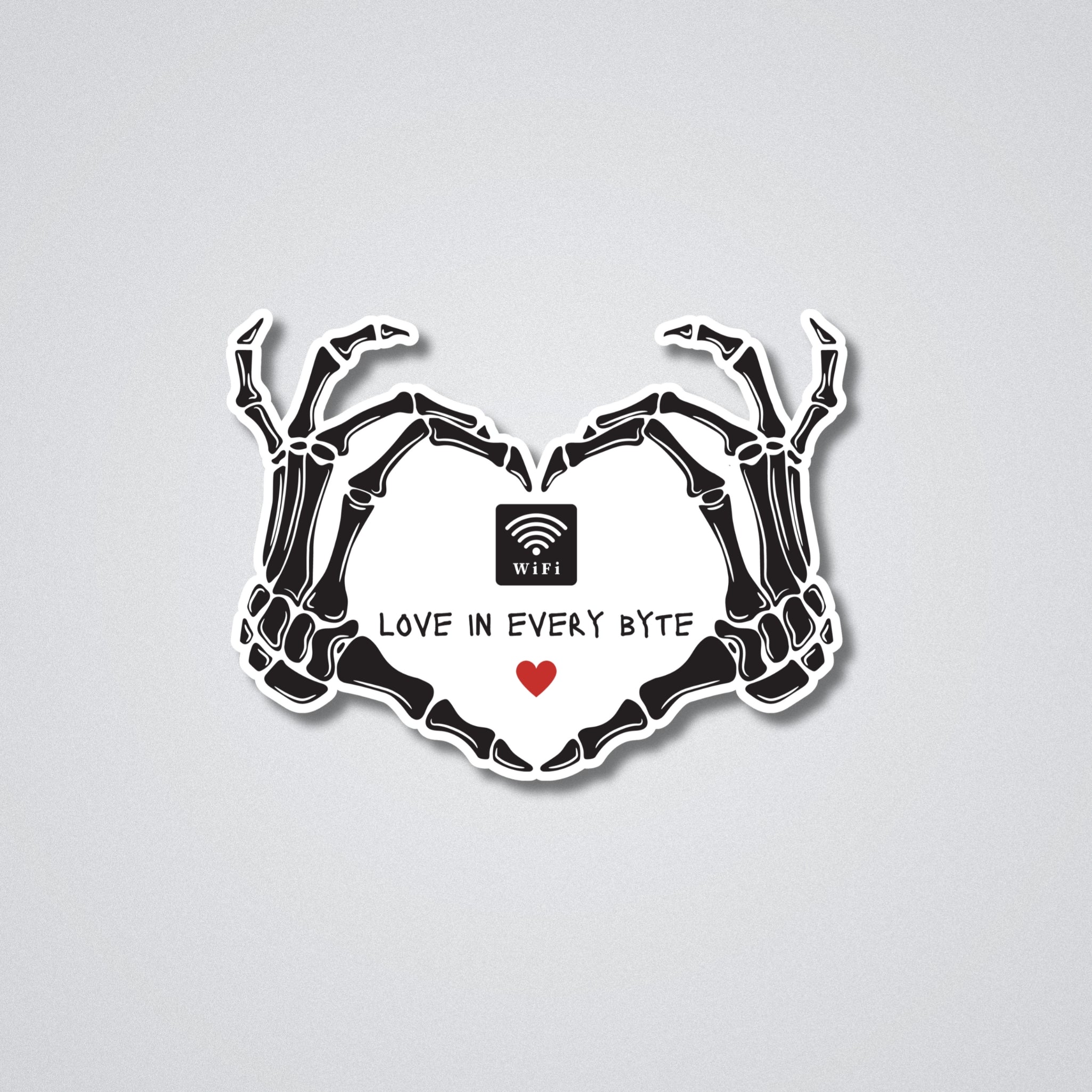 Love In Every Byte Vinyl Waterproof Sticker