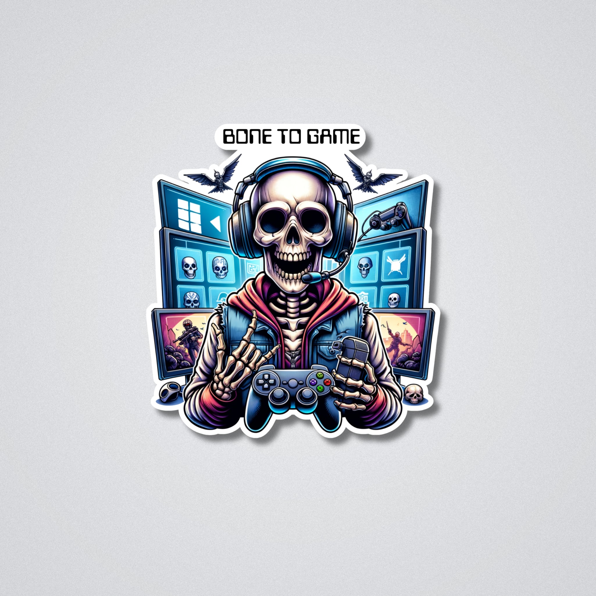 Bone To Game Vinyl Waterproof Sticker