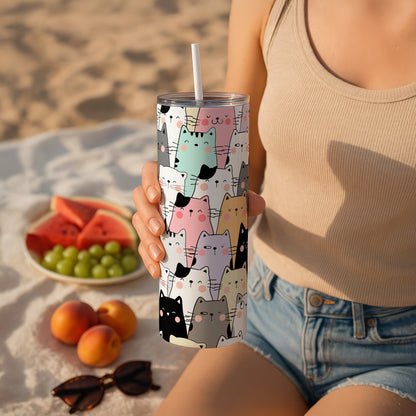 Cute Cats Themed Stainless Steel Vacuum Insulated Tumbler