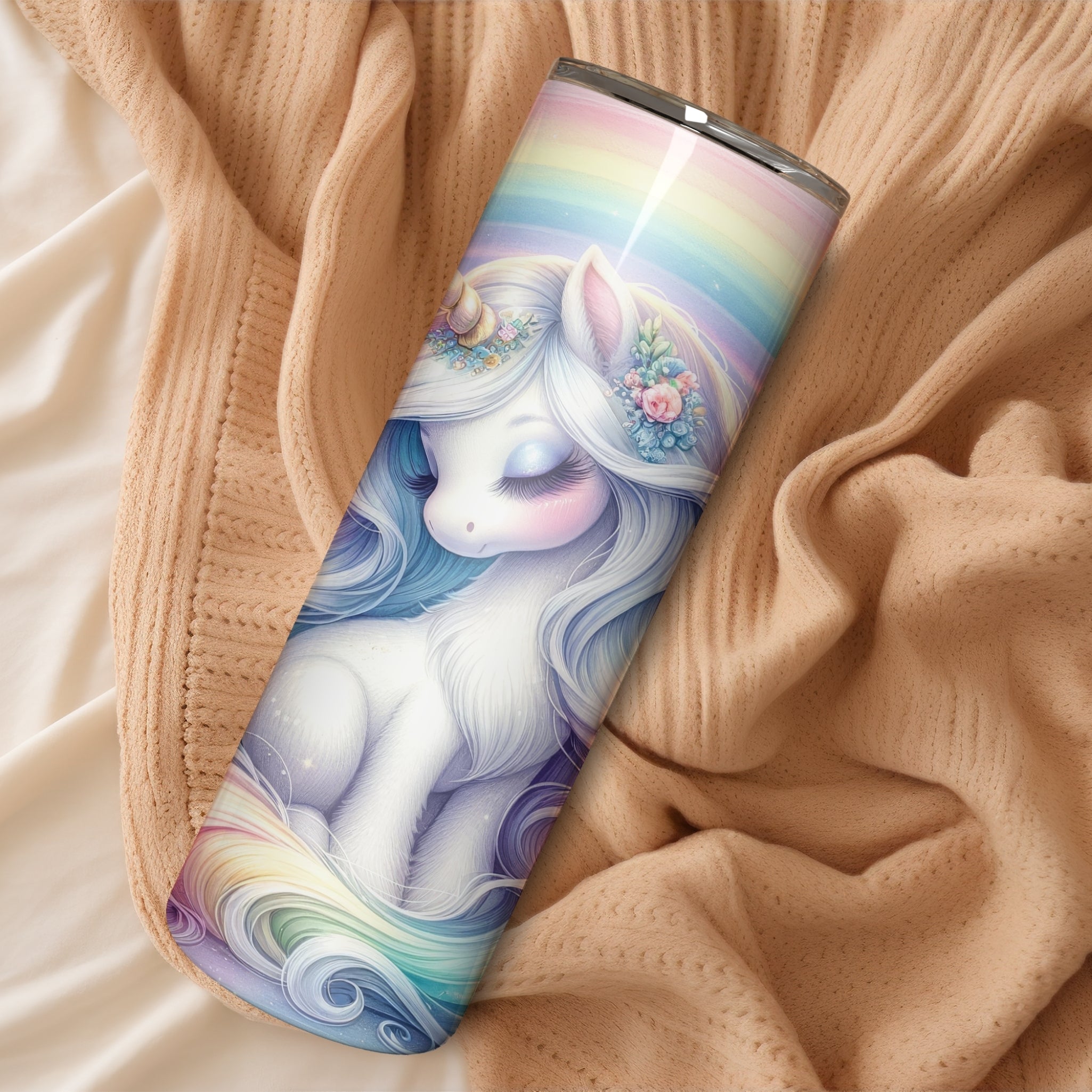 Baby Unicorn Themed Stainless Steel Vacuum Insulated Tumbler