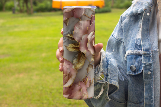 Vintage Floral Themed Stainless Steel Vacuum Insulated Tumbler