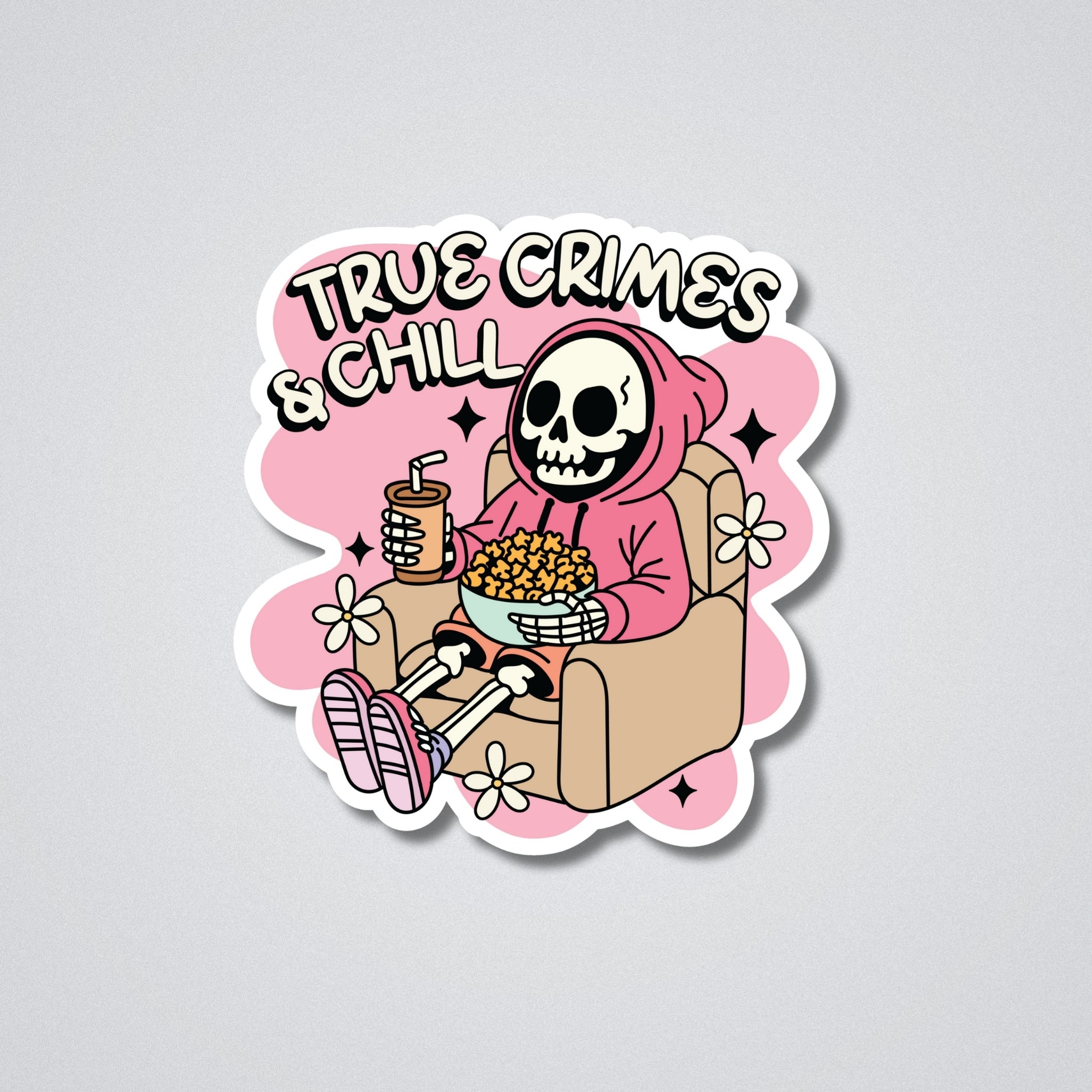 True Crimes and Chill Vinyl Waterproof Sticker