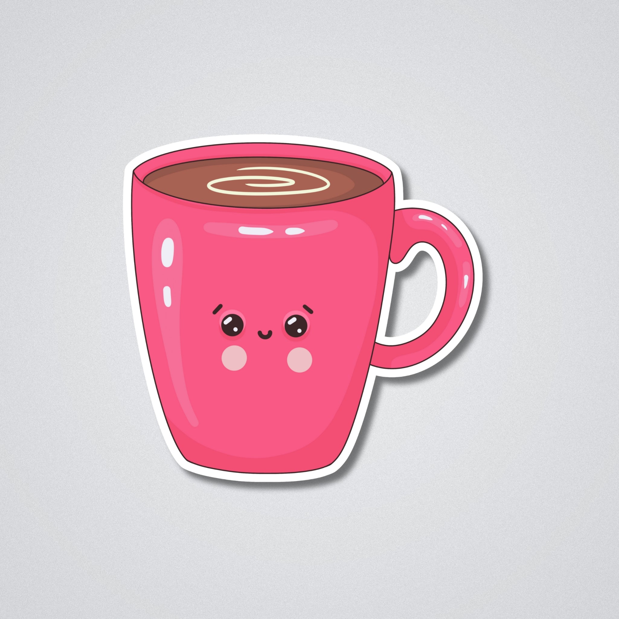 Kawai Mug Vinyl Waterproof Sticker