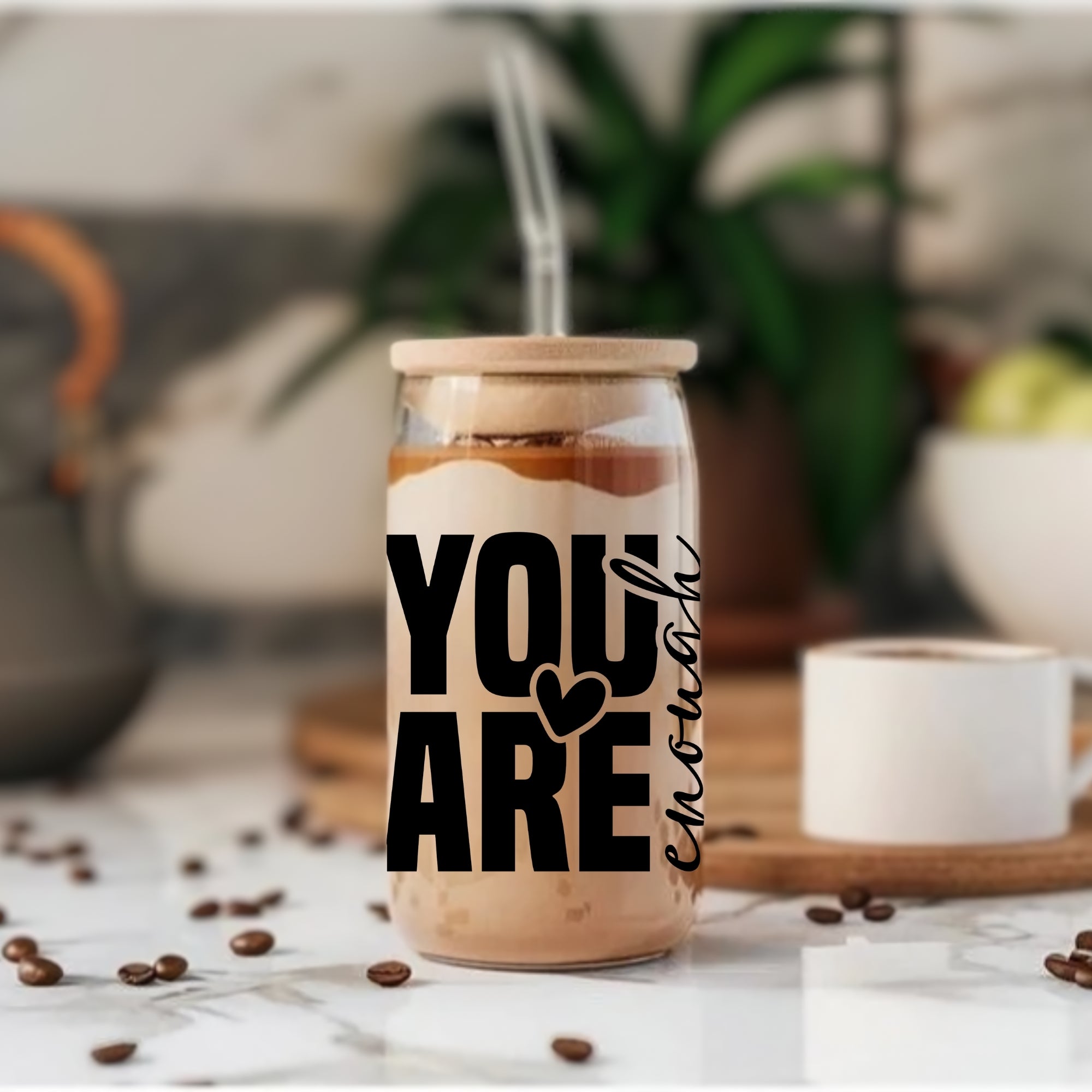 You are Enough Glass Tumbler
