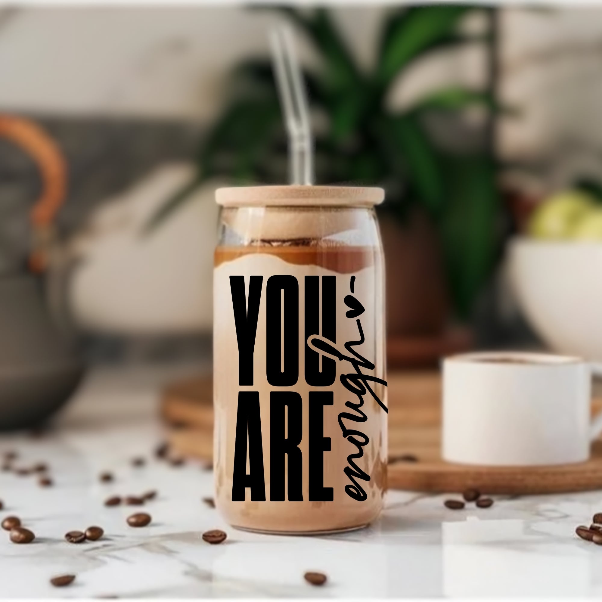 You are Enough Glass Tumbler