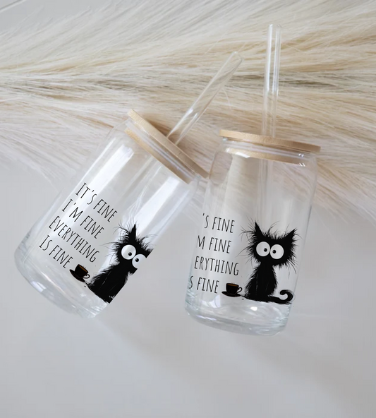 I'm Fine - Glass Tumbler