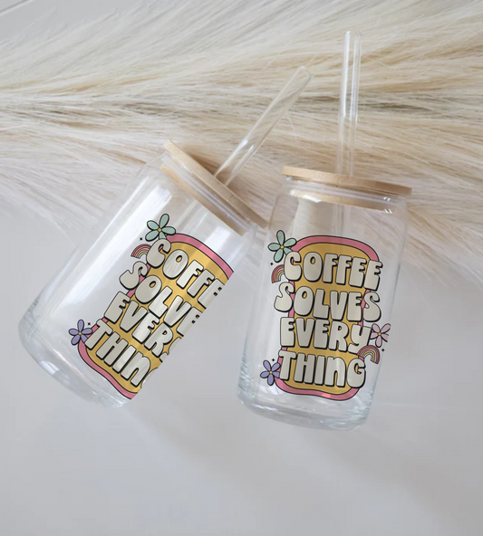 Coffee Solves Everything - Glass Tumbler