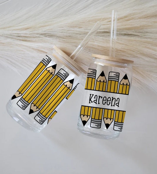 Customised Name Pencils - Glass Tumbler