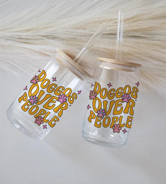 Doggos Over People - Glass Tumbler