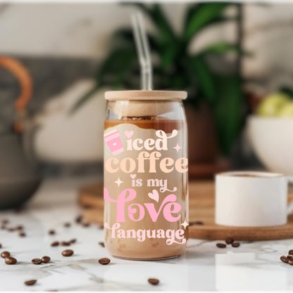 Iced Coffee Is My Love Language - Glass Tumbler
