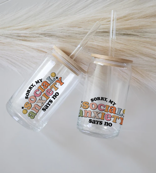 My Social Anxiety - Glass Tumbler