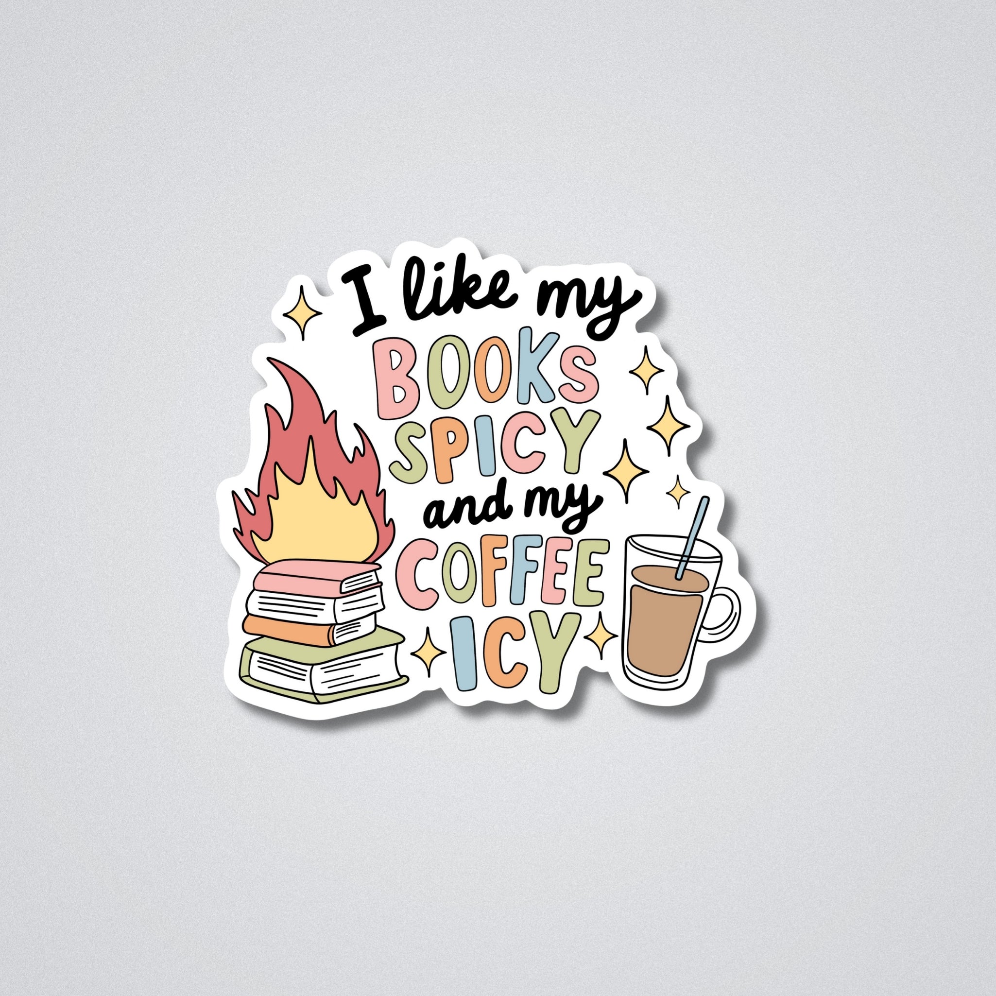 Books & Coffee Lover Vinyl Waterproof Sticker