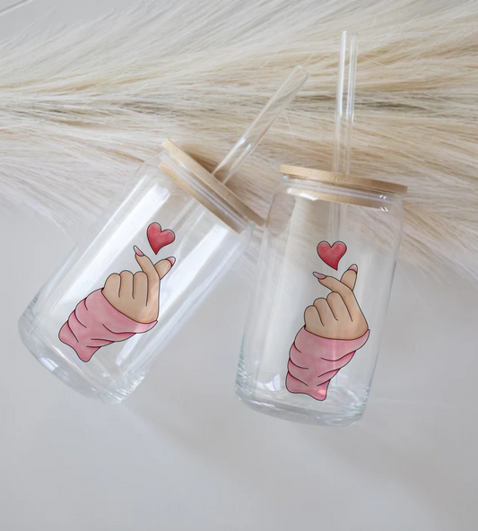 Korean Heart - Glass Tumbler
