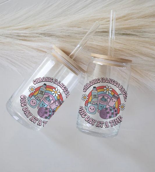 Chronic Illness Baddie - Glass Tumbler