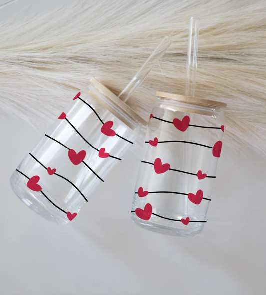 Love Hearts - Glass Tumbler